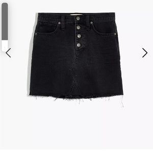 MADEWELL Rigid Denim A-Line Mini Skirt in Lunar Wash: Button-Front 28